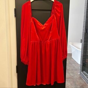 NWT 18w Eloquii Red velour Velvet Mini cocktail Dress